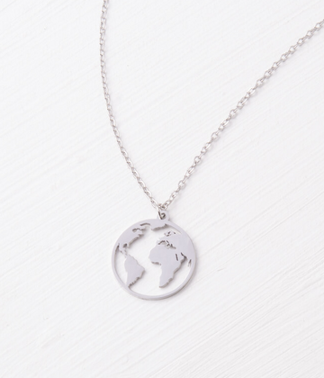 The Silver World Necklace- Give freedom & create careers for exploited women!