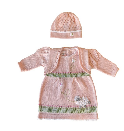 Hand Knit Baby / Toddler Pink Bolero Cardigan, Fair Trade