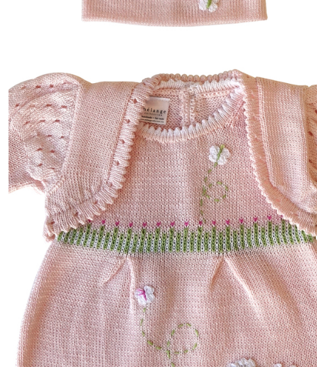Hand Knit Baby / Toddler Pink Bolero Cardigan, Fair Trade