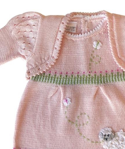 Hand Knit Baby / Toddler Pink Bolero Cardigan, Fair Trade