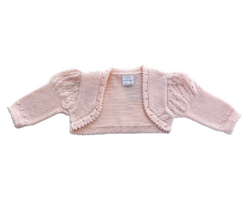 Hand Knit Baby / Toddler Pink Bolero Cardigan, Fair Trade