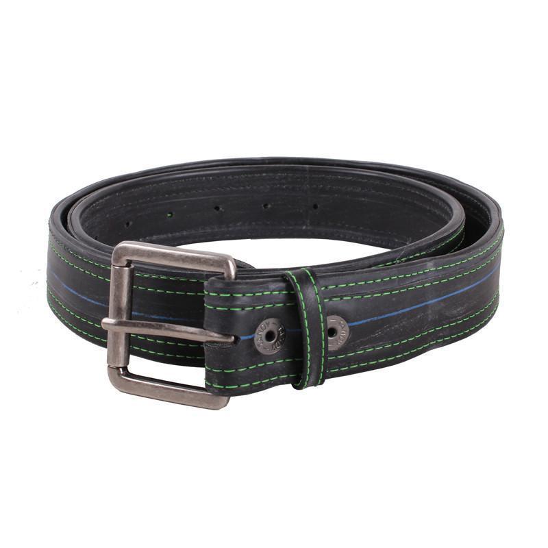 Upcycled Men's Belt - Vegan- Made in the USA from Bike Tubes - Saves Landfill Space!