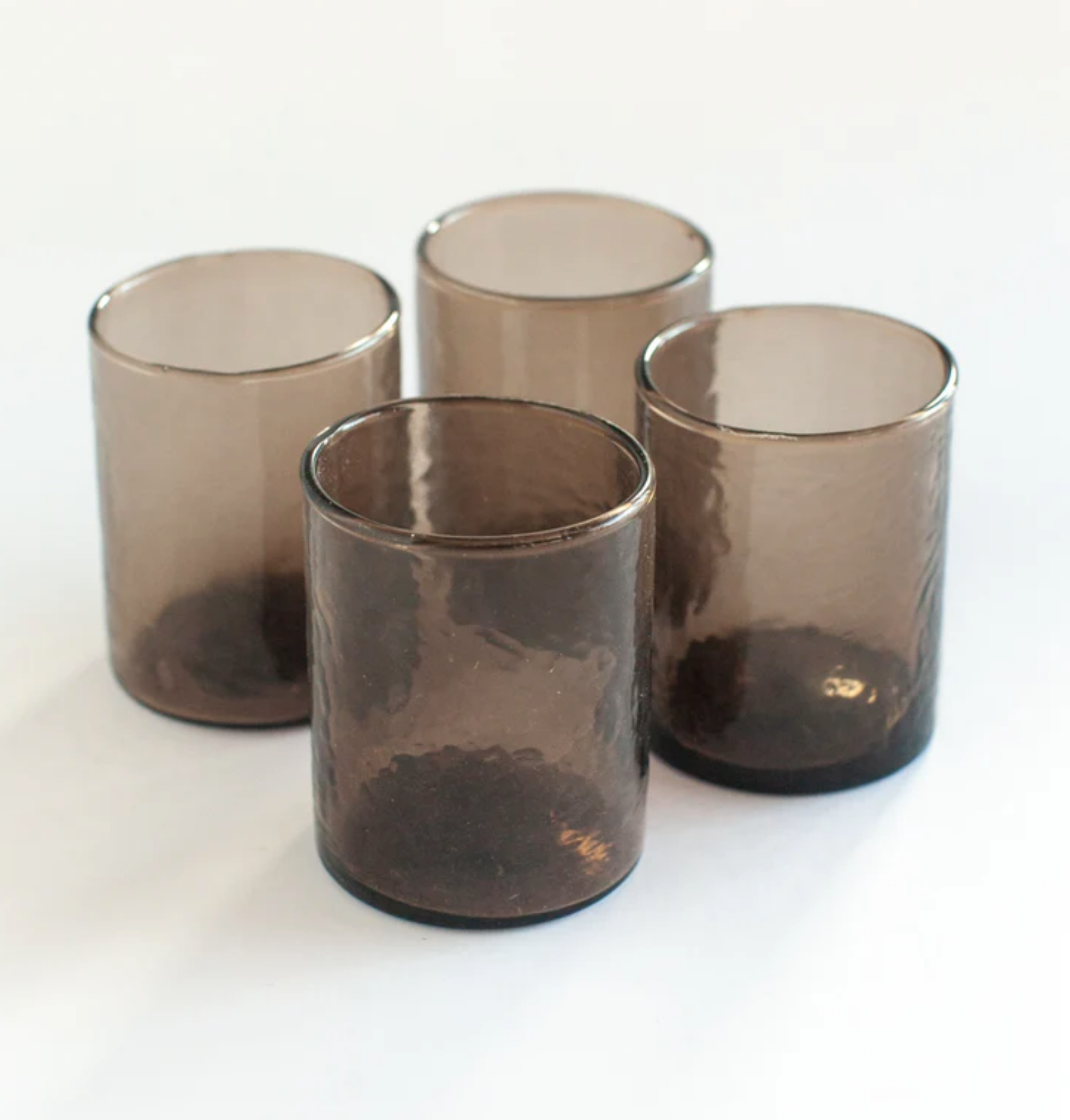 Handblown Hammered Glasses, Set of 4, Recycled, Lead Free, Fair Trade