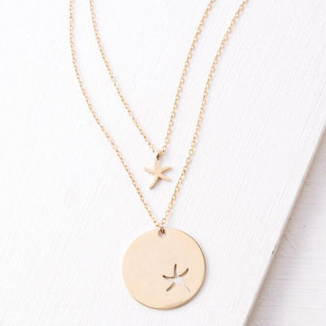 Gold Starfish Pendant Necklace Set - Give Freedom to Women!