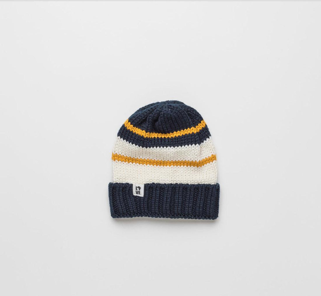 Hand Knit Striped Kids Beanie Hat-Fair Trade, Uganda