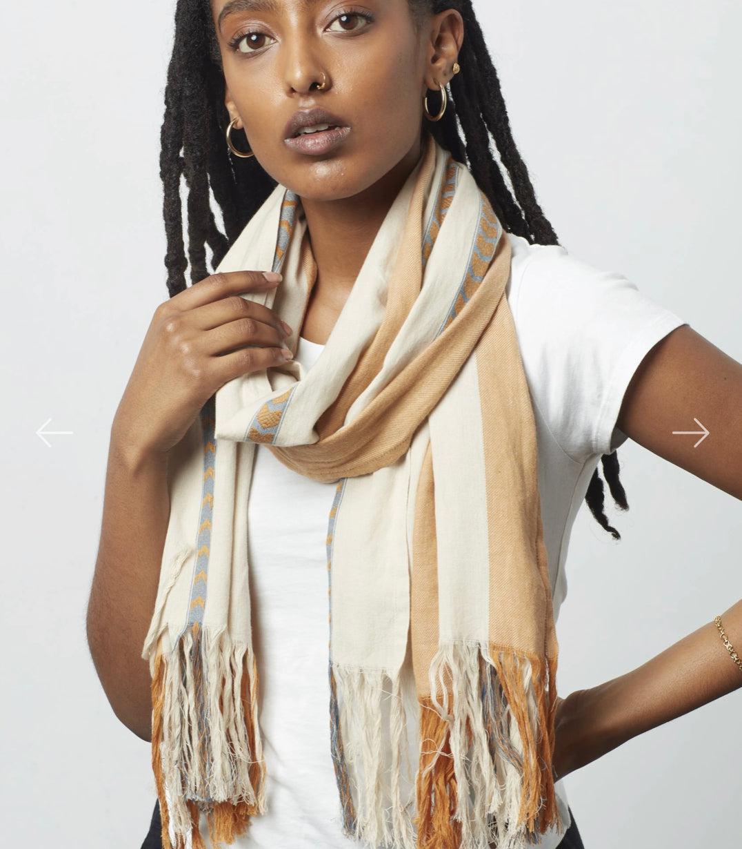 Gold Cotton Scarf / Shawl - Help Break the Cycle of Poverty!