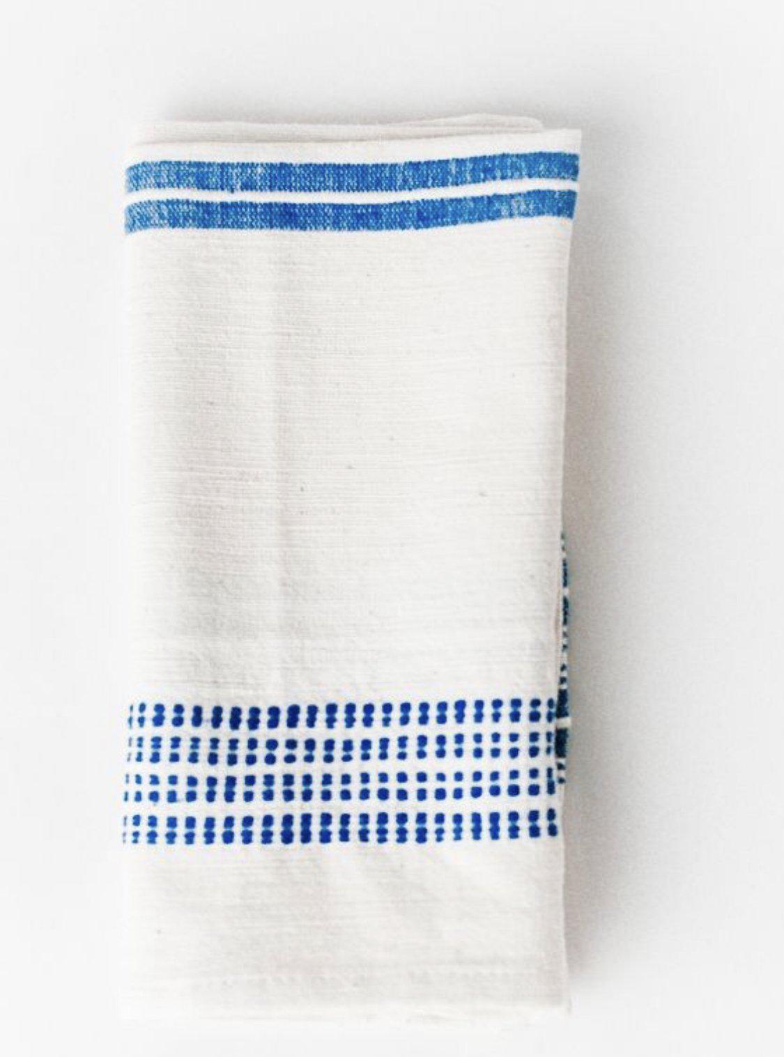 Set of 4 Hand Woven Ethiopian Cotton Dinner Napkins, Eco-Friendly, Fair Trade