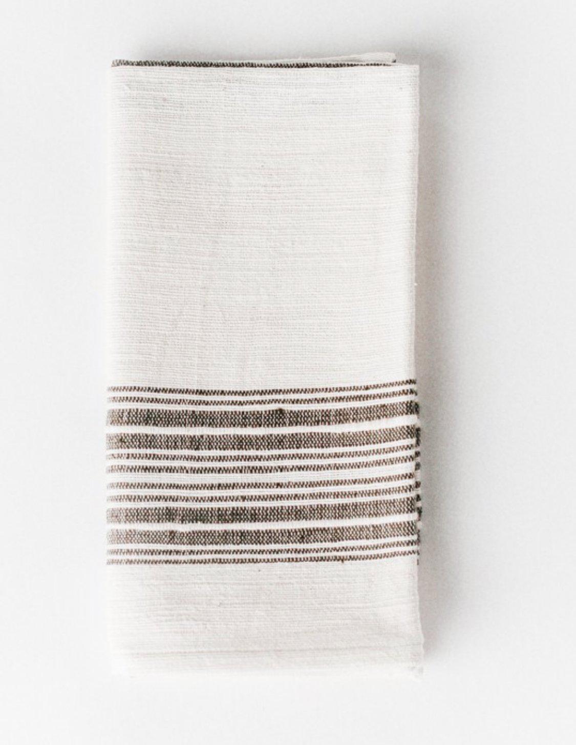 Set of 4 Hand Woven Ethiopian Cotton Dinner Napkins, Eco-Friendly, Fair Trade
