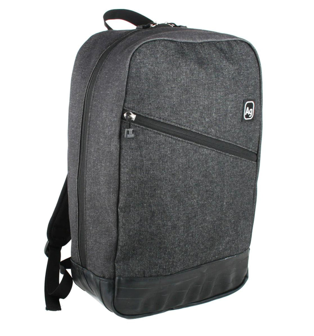 Upcycled Backpack, Grey Denim or Orange Banner- Made in the USA - Sustainable