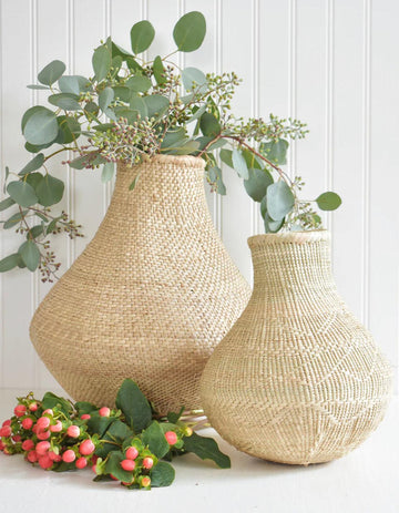 Hand Woven Large Vase from Zimbabwe, Fair Trade