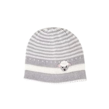 Handmade Striped Grey Sheep Baby Hat - Fair Trade