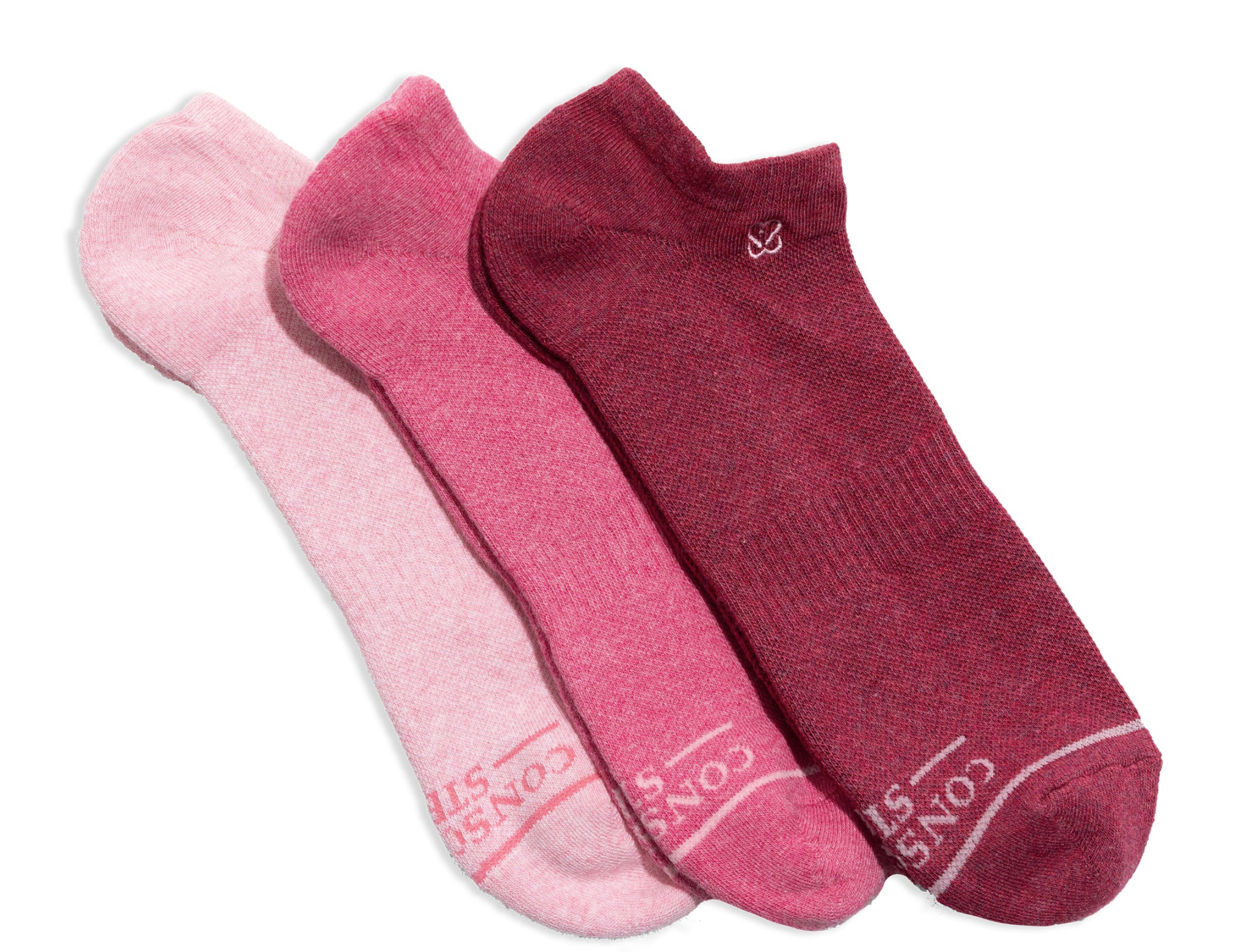 Three Pairs of Short Organic Ankle Socks that Support Women's Self Checks-Recycled