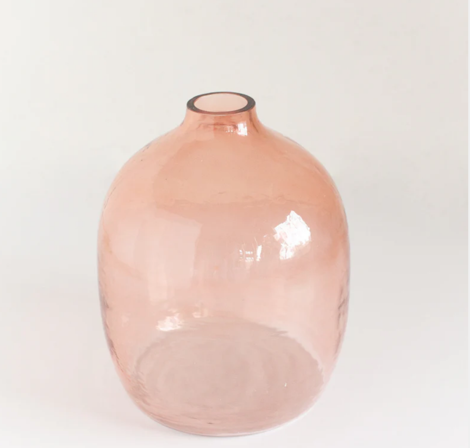 Large Handblown Glass Hammered Vase, Recycled, Fair Trade, India
