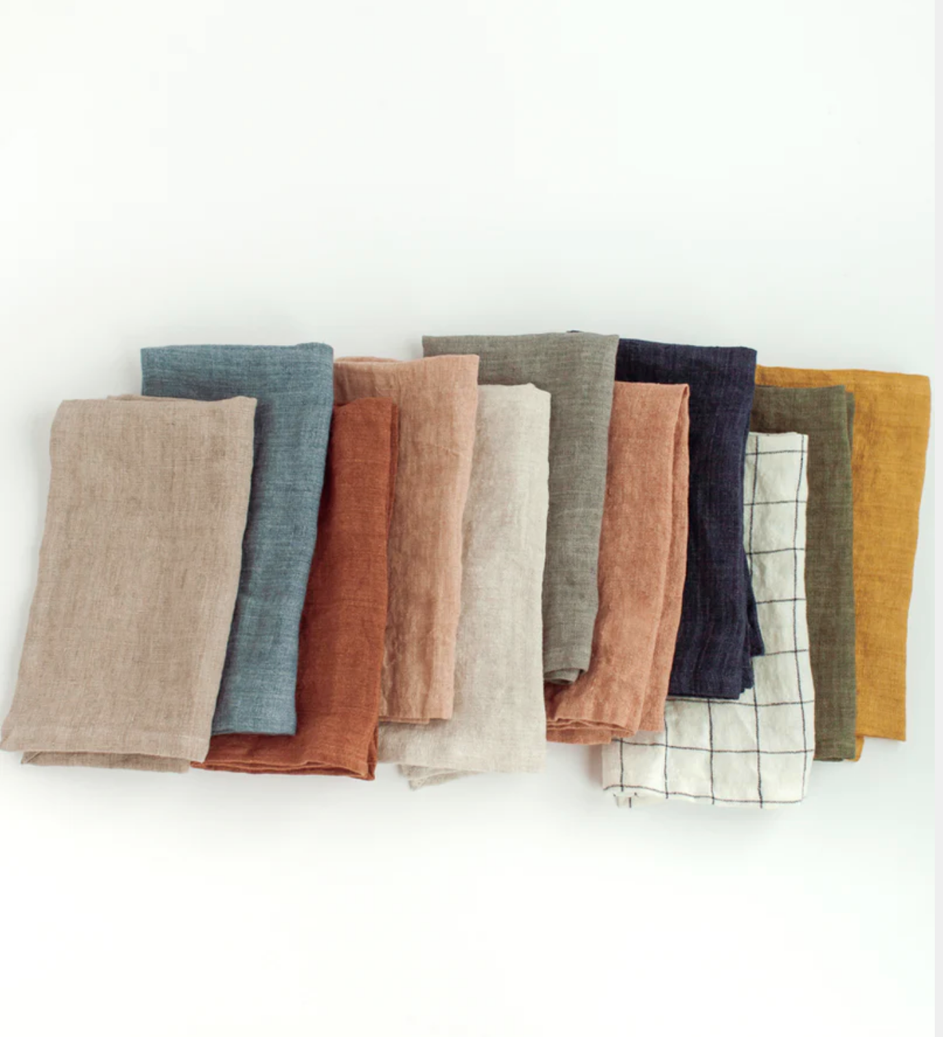 Set of 4 Hand Woven, Stone Washed Hemmed Dinner Napkins- Eco-Friendly, Fair Trade